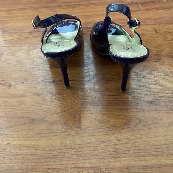 Guess By Marciano | Sling Back Peep Toe High Heels | Eggplant | Size: 8M - Picture 4 of 6